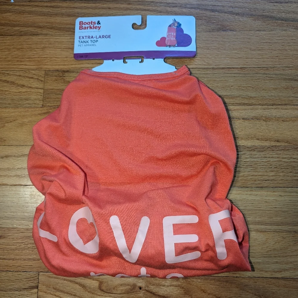 Coral X-LARGE DOG LOVER not a BITER Tank Top Pet Apparel Boots & Barkley
